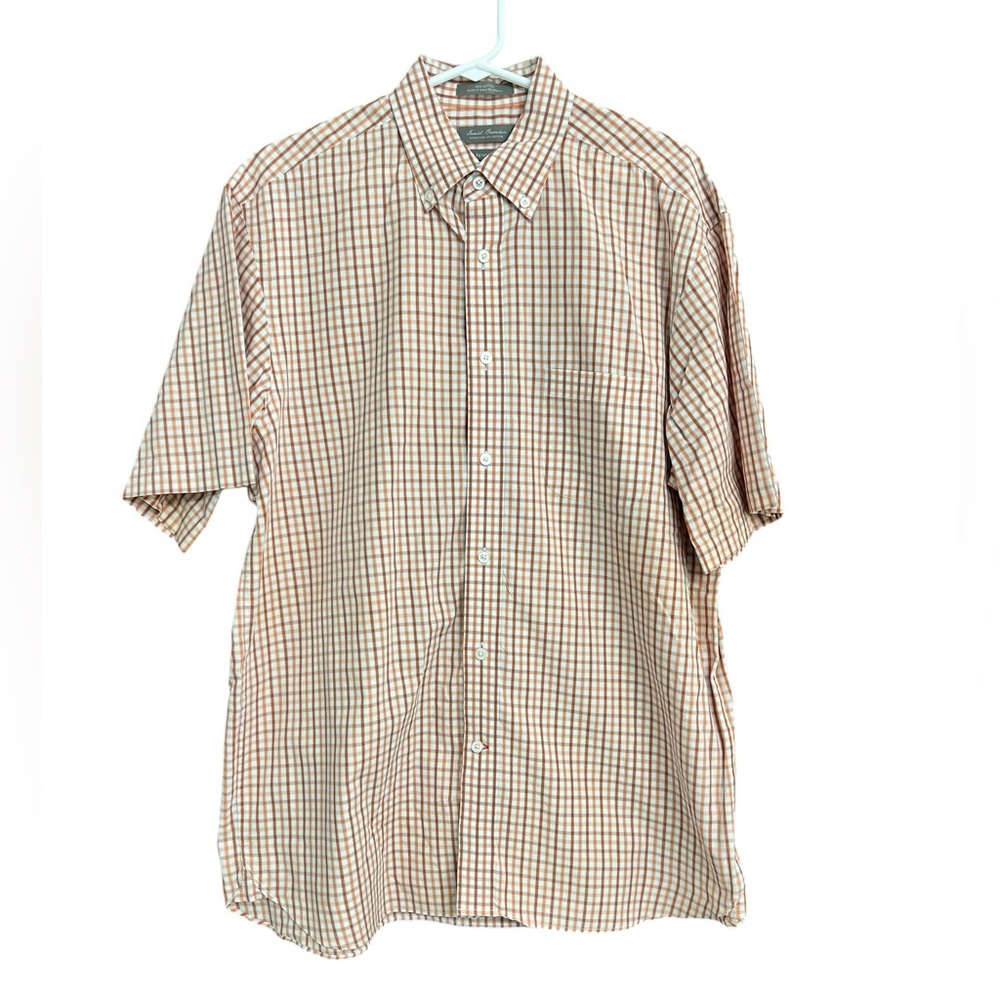 Daniel Cremieux Signature Collection Short Sleeve Orange‎ White Size L